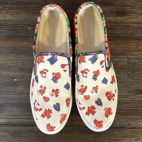 Coach Women Parkside Slip On Floral Leather Low Top, Size 10B! - Picture 3 of 9